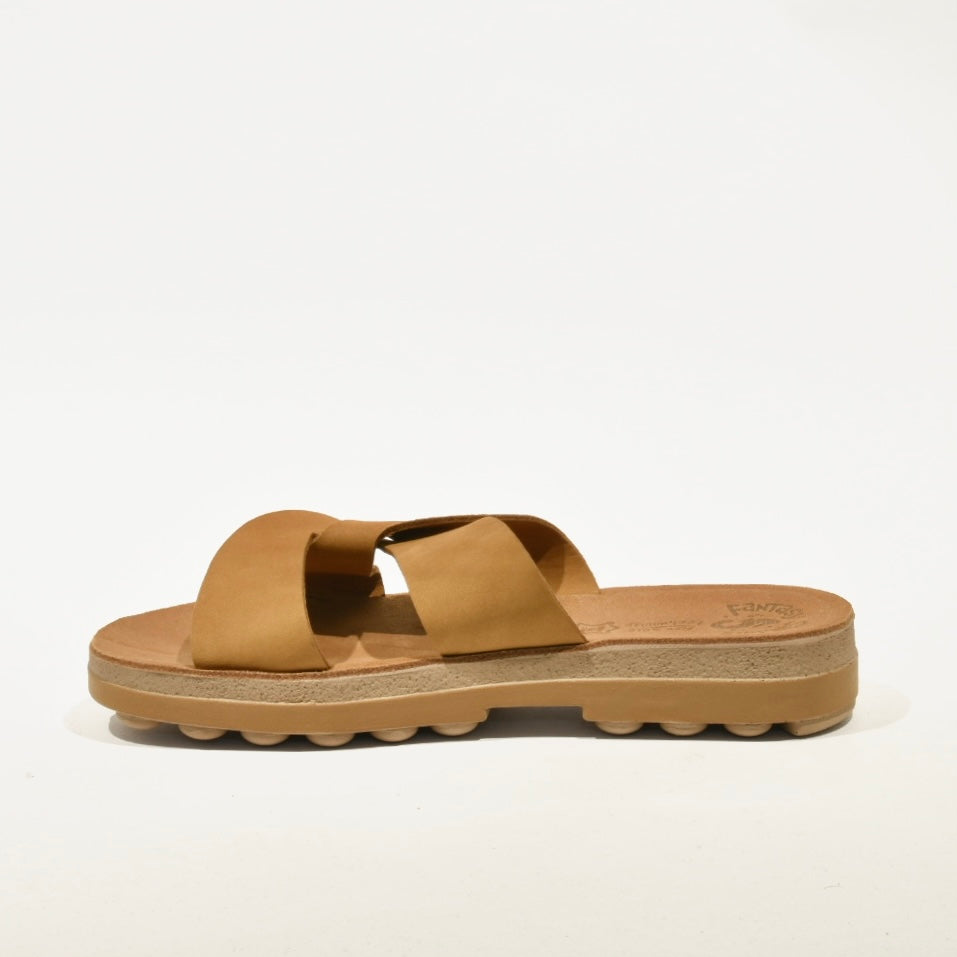 Fantasy sandals 100% Genuine Leather Greek Slipper for Women in Camel