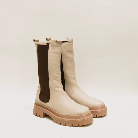 Ankle Chelsea boots for women in beige