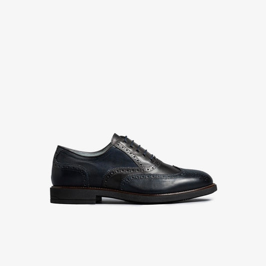 Italian Oxford shoes for men in blue and dark gray