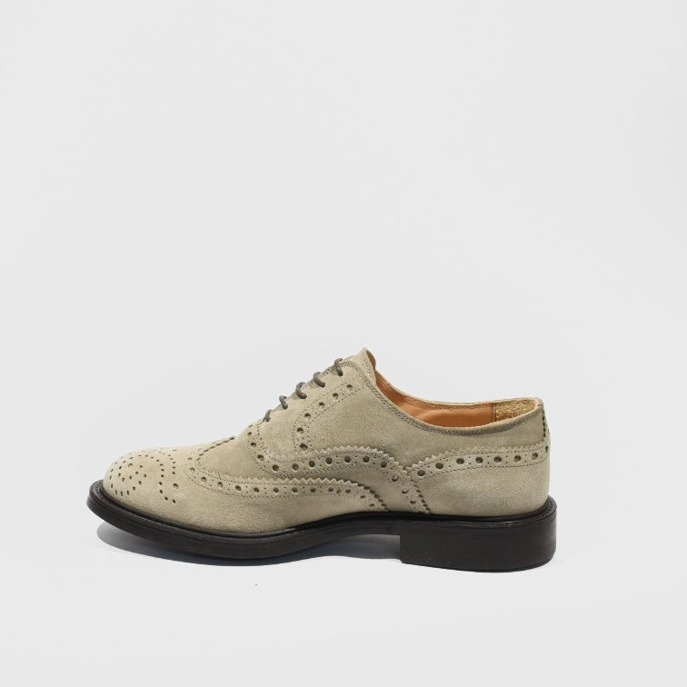 Shalapi Italian Oxford lace up for men in suede Beige