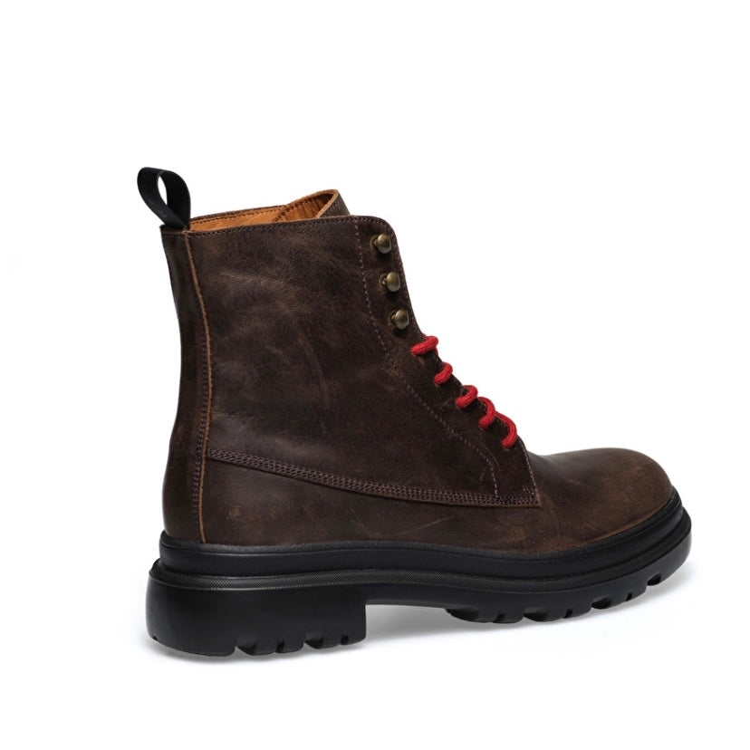 Italian ankle boots for men in brown with tow laces