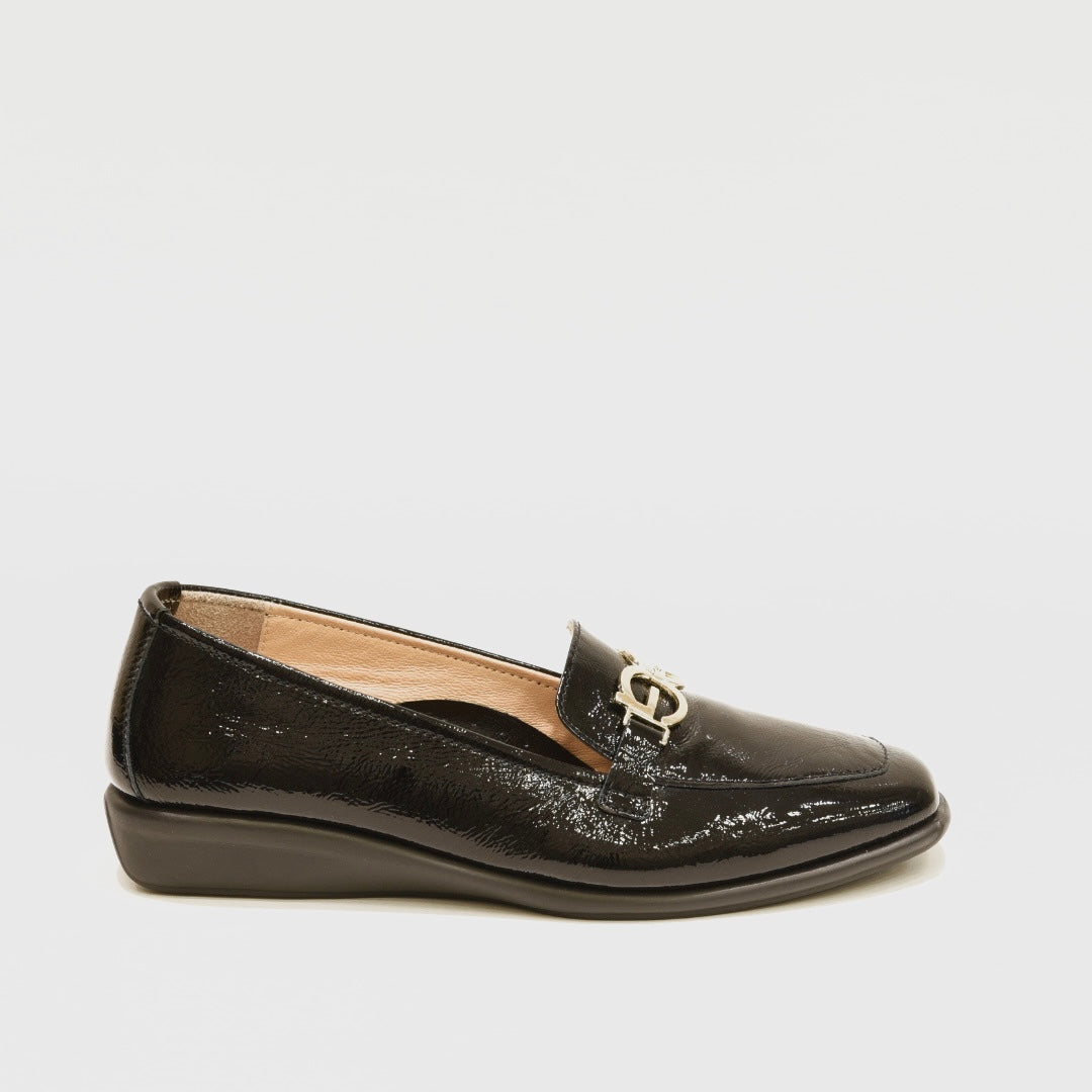 Greece comfort loafers for woman in shiny black