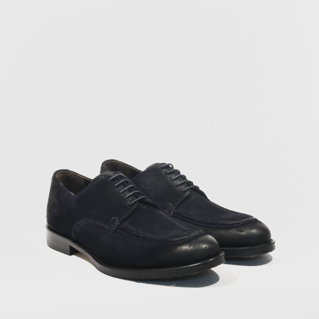 Shalapi Italian Lace up for men in suede Blue