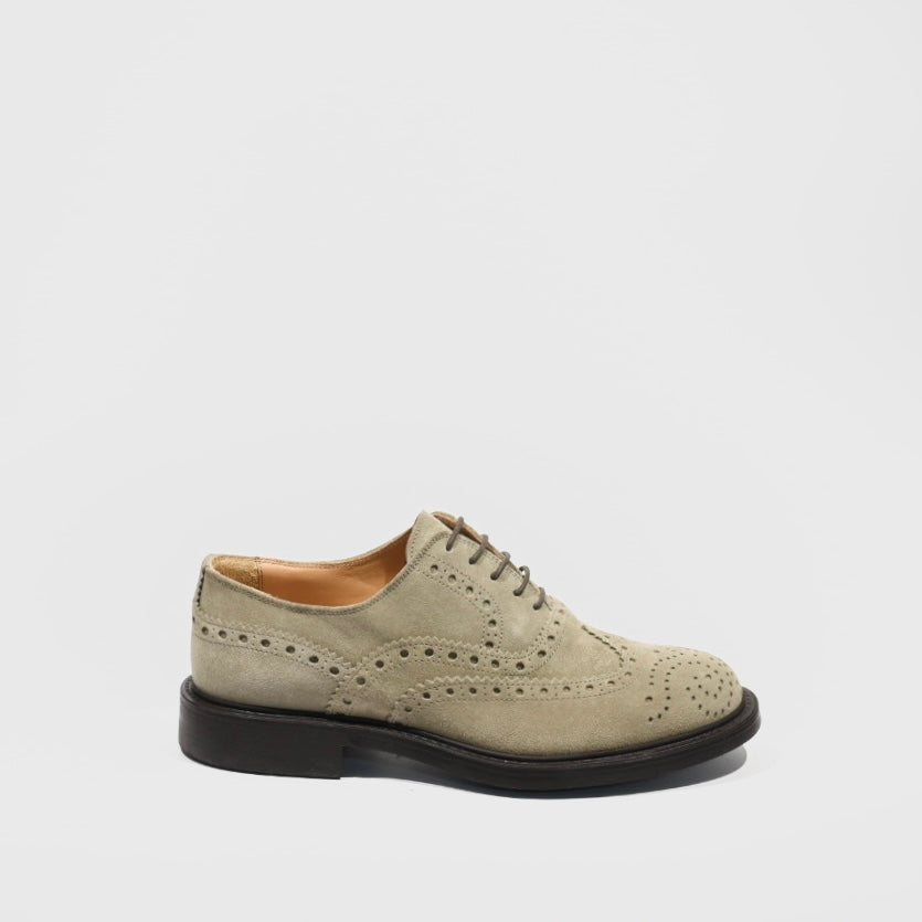 Shalapi Italian Oxford lace up for men in suede Beige