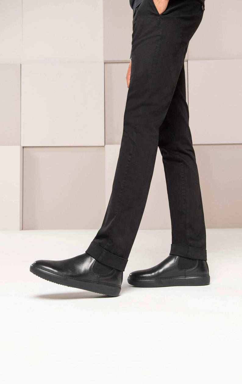 Italian Casual ankle boots for men in black