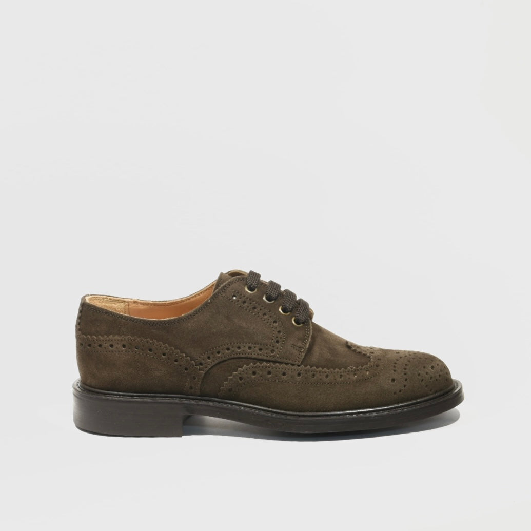 Shalapi Italian Lace up for men in suede Brown