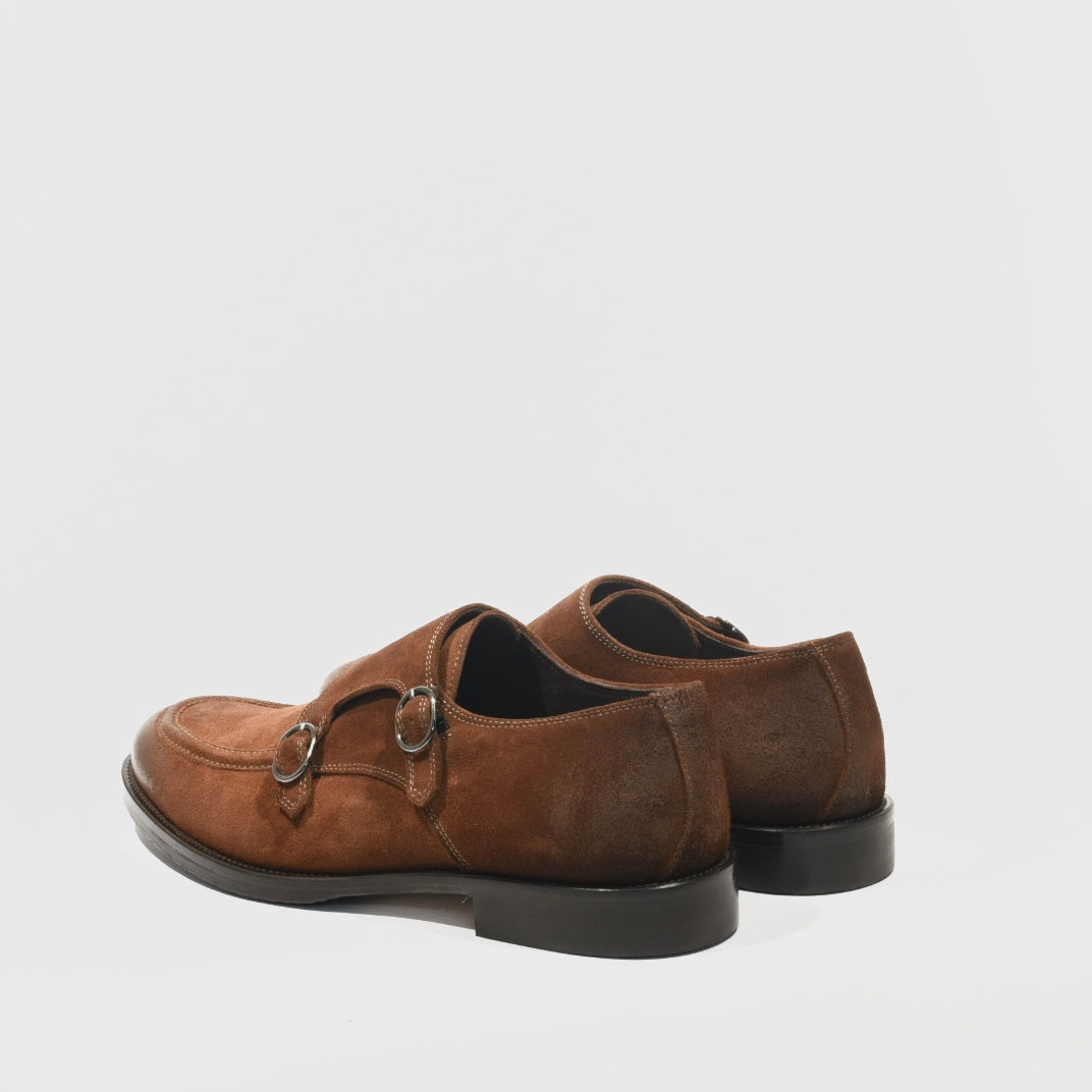 Shalapi Italian Classic shoes without lace for men in suede Camel