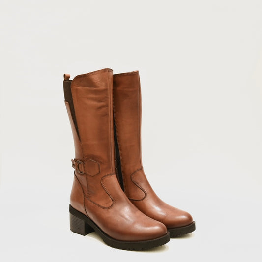 Ankle high boots for woman in camel