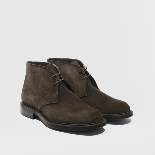 Shalapi Italian Ankle boots for men in suede brown
