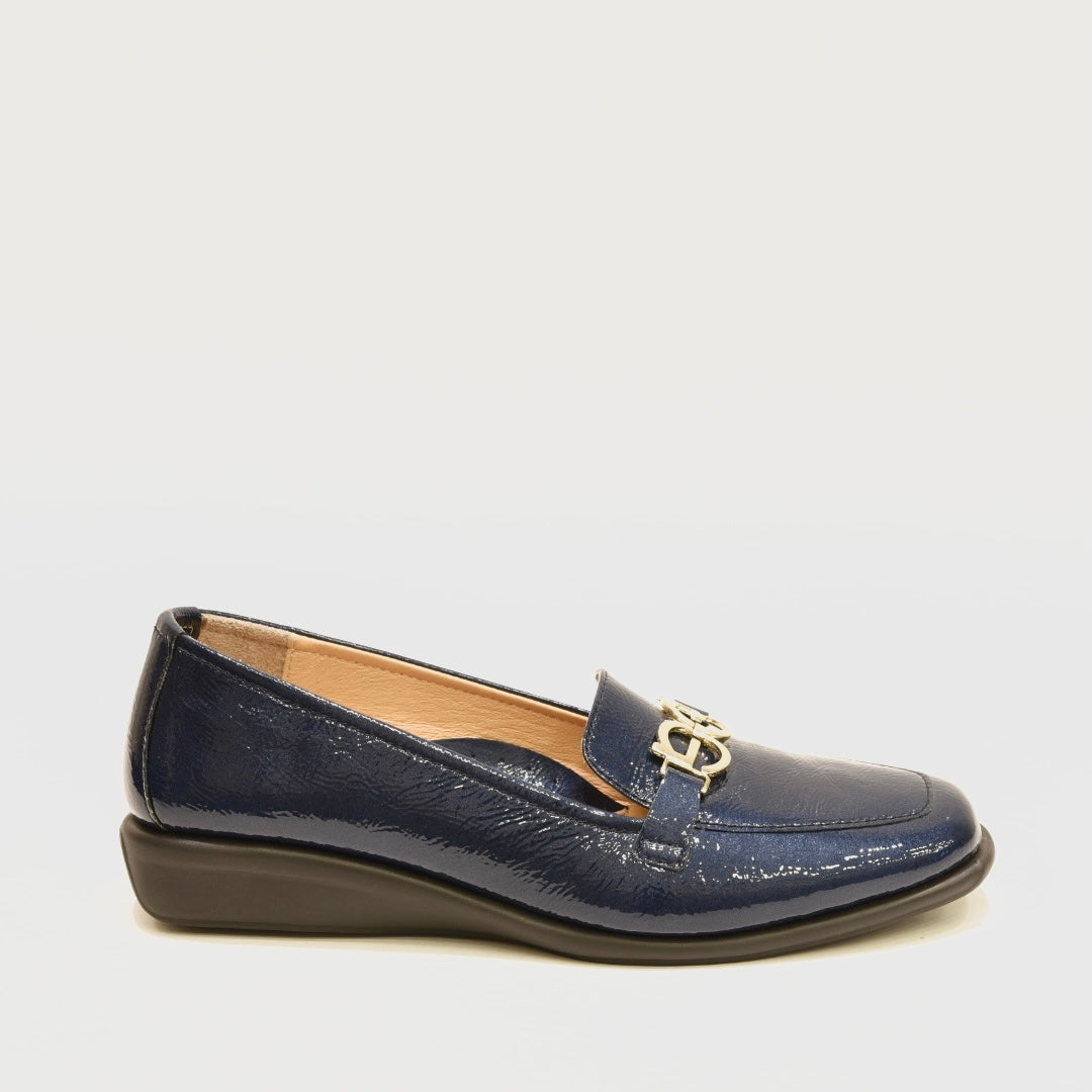 Greece comfort loafers for woman in shiny blue
