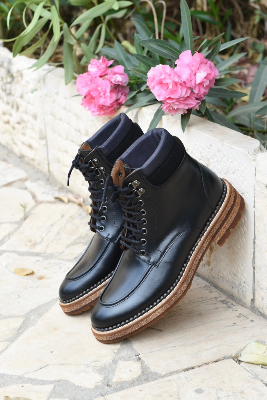 High ankle boots for men in black