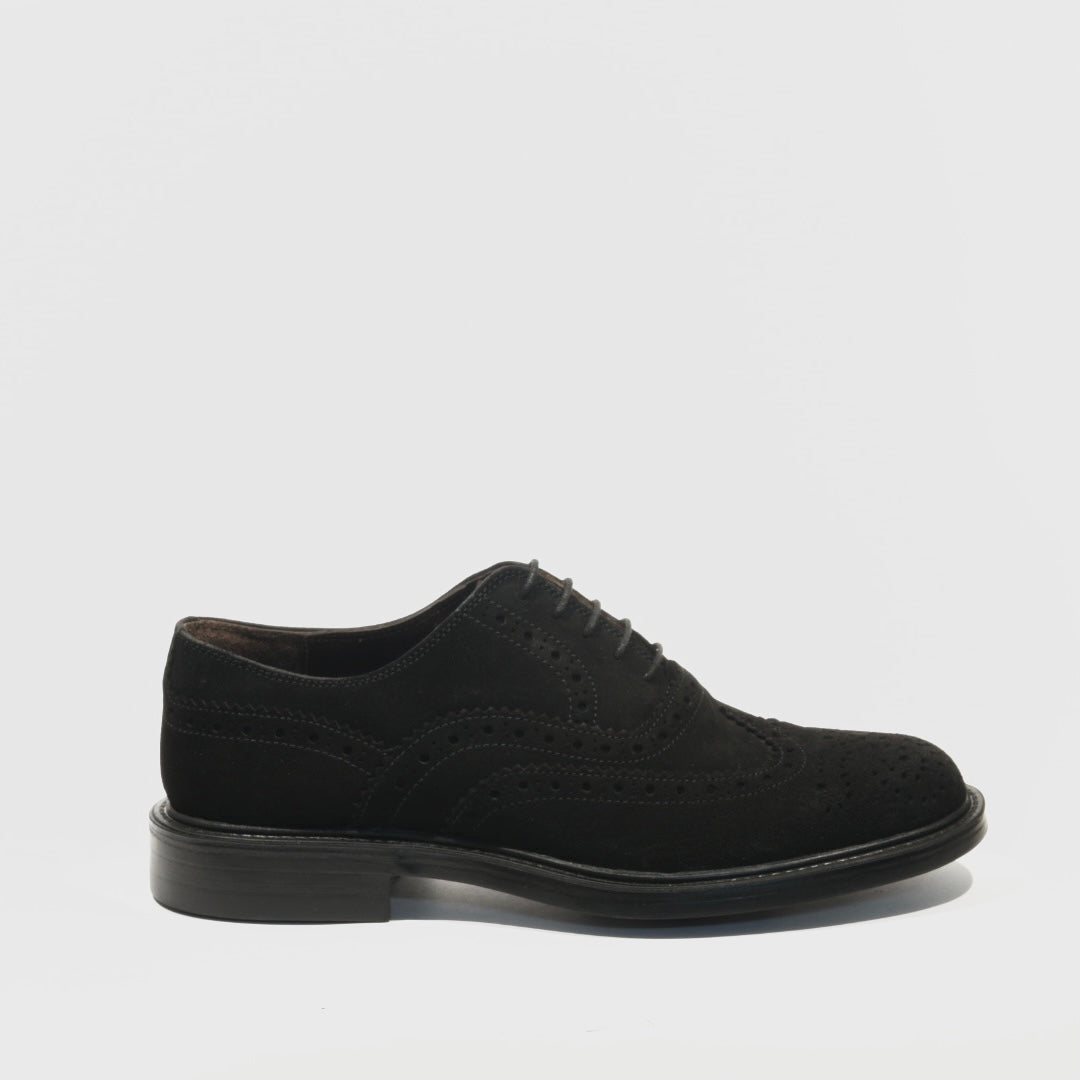 Oxford lace up for men in suede Black