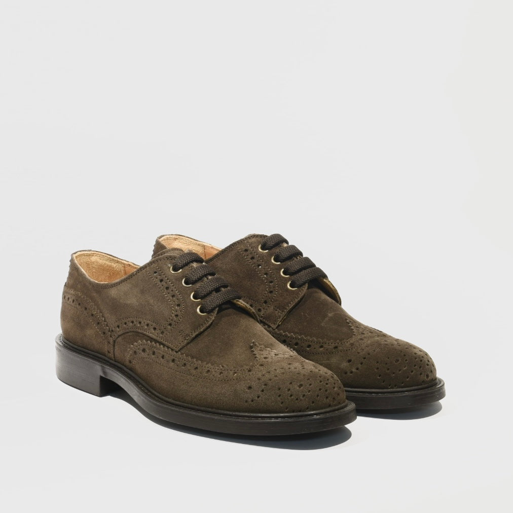 Shalapi Italian Lace up for men in suede Brown