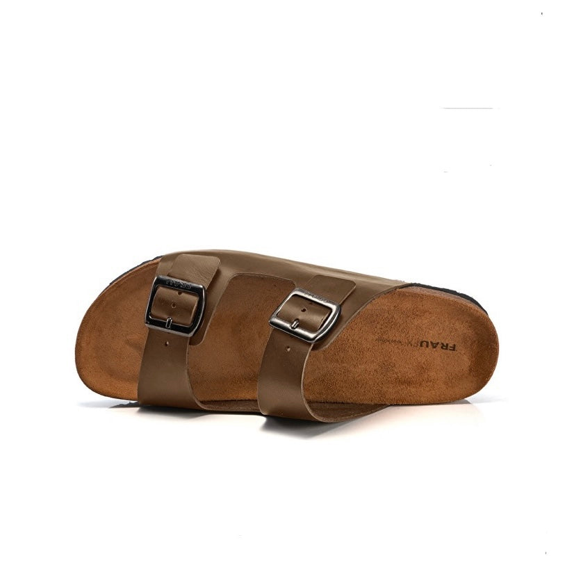 Italian slippers for men in brown
