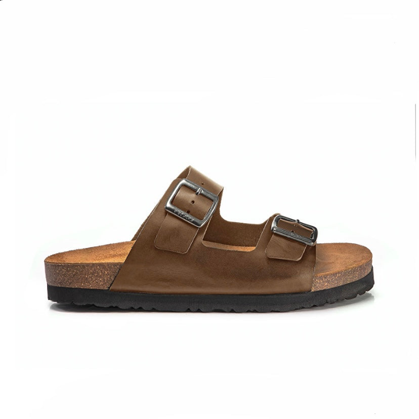 Italian slippers for men in brown