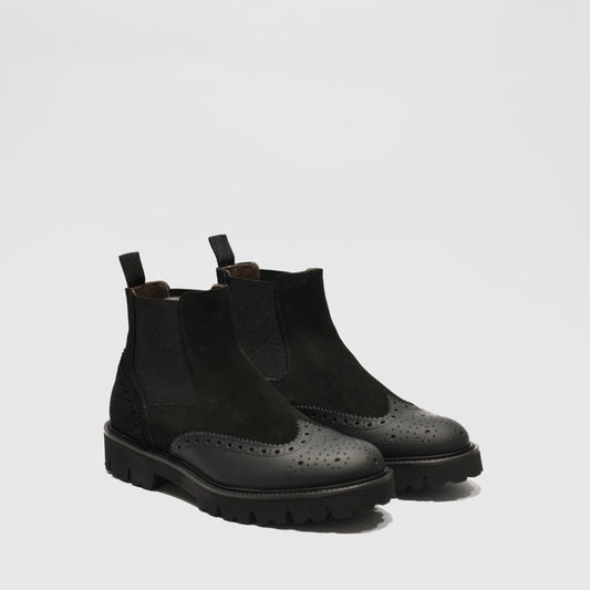 Shalapi Italian Chelsea boots for men in suede black