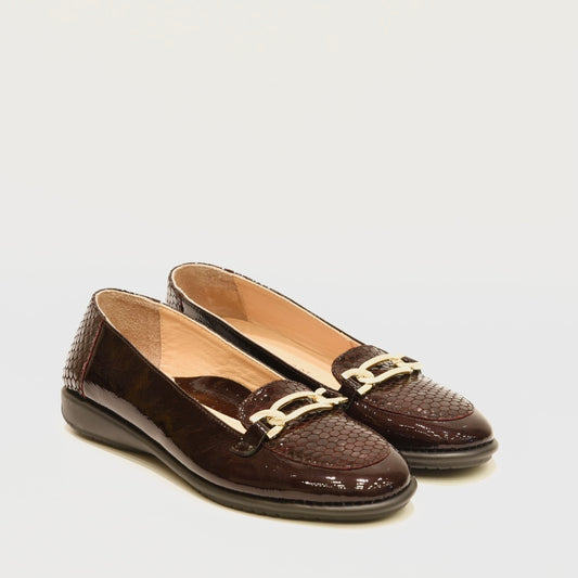 DFC Relax Greek comfort loafers for women in shiny burdo